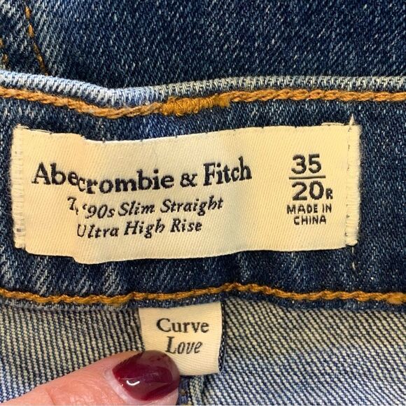 Abercrombie & Fitch 90s Slim Straight Ultra High Rise Jeans Size 20R - Picture 5 of 9